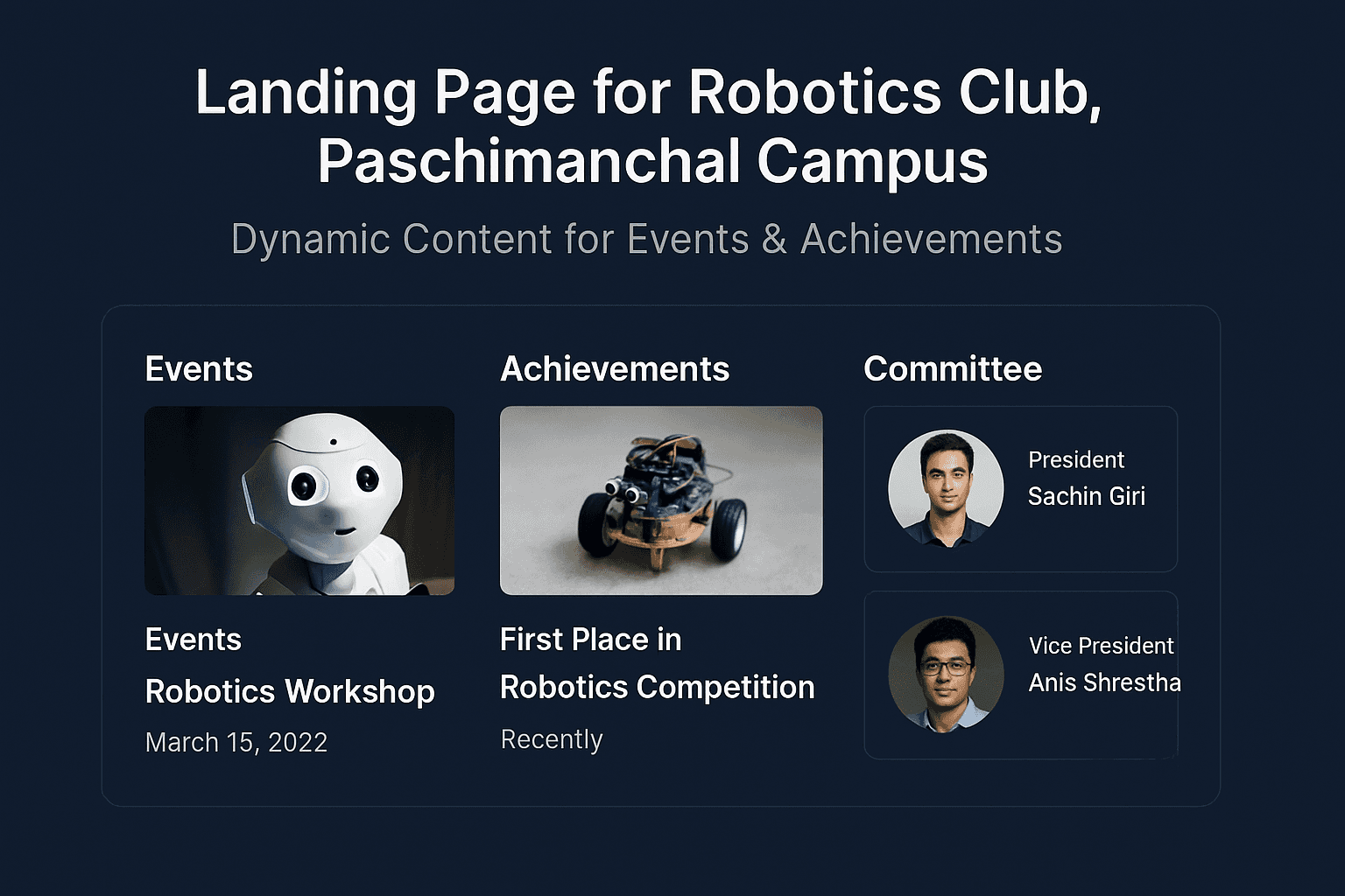 Robotics Club Landing Page